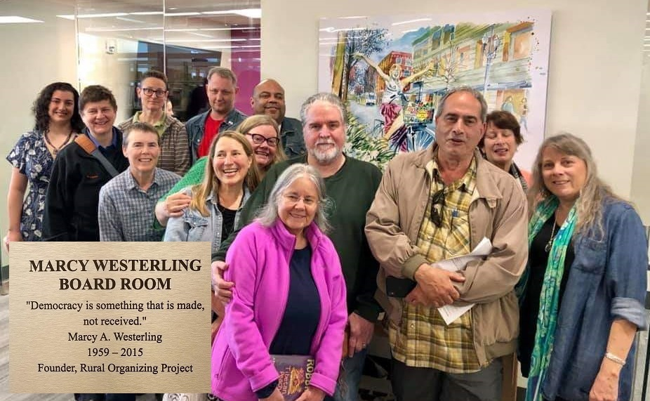 Foundation members celebrate the opening of the new Marcy Westerling Board Room